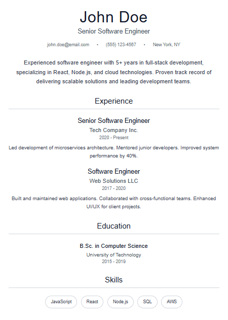 Resume Template 2