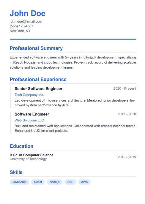 Resume Template 1
